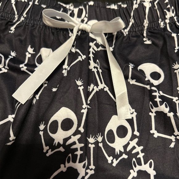 Women's Pajama Set black Skeleton Cami Top & Shorts Sleepwear Loungewear Set - Picture 5 of 10